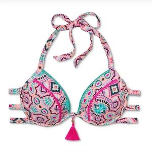 Shade & Shore 34B Halter Swim Bikini Top NWT